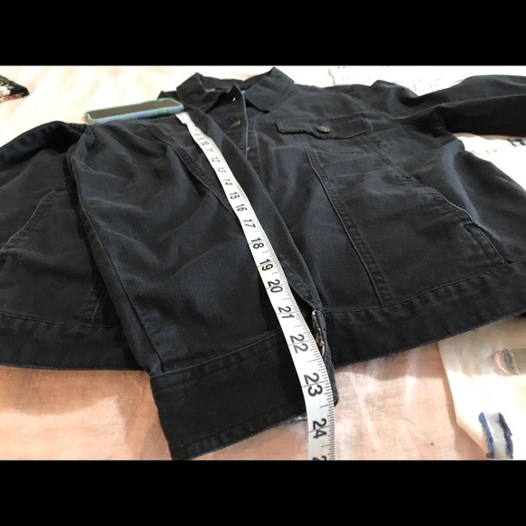 90s Vintage Black Denim Oversized Boyfriend Jacket Shacket - Picture 14 of 14